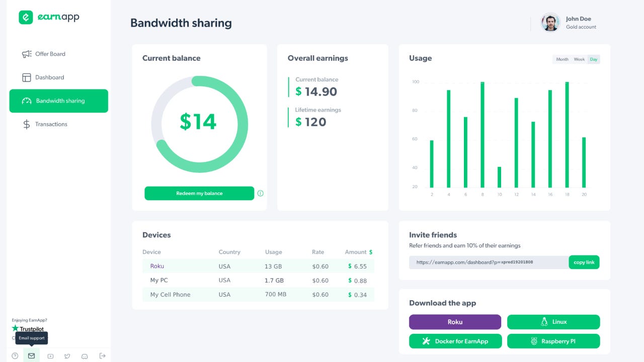 How to Earn Passive Income by Sharing Bandwidth with EarnApp